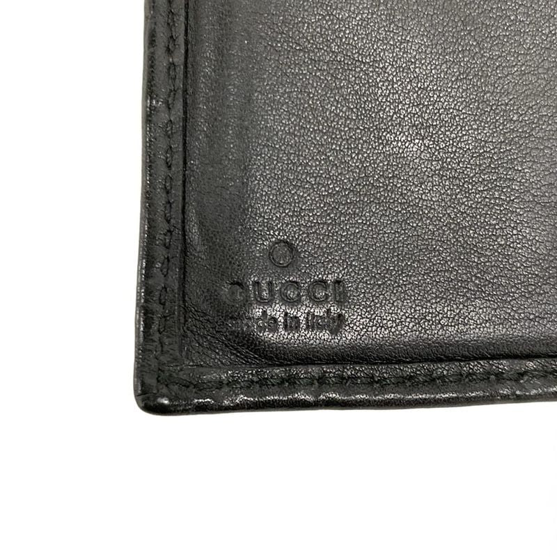 Gucci Long Wallet Stripe Line Metal Bar 244946 Black Leather