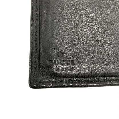 Gucci Long Wallet Stripe Line Metal Bar 244946 Black Leather