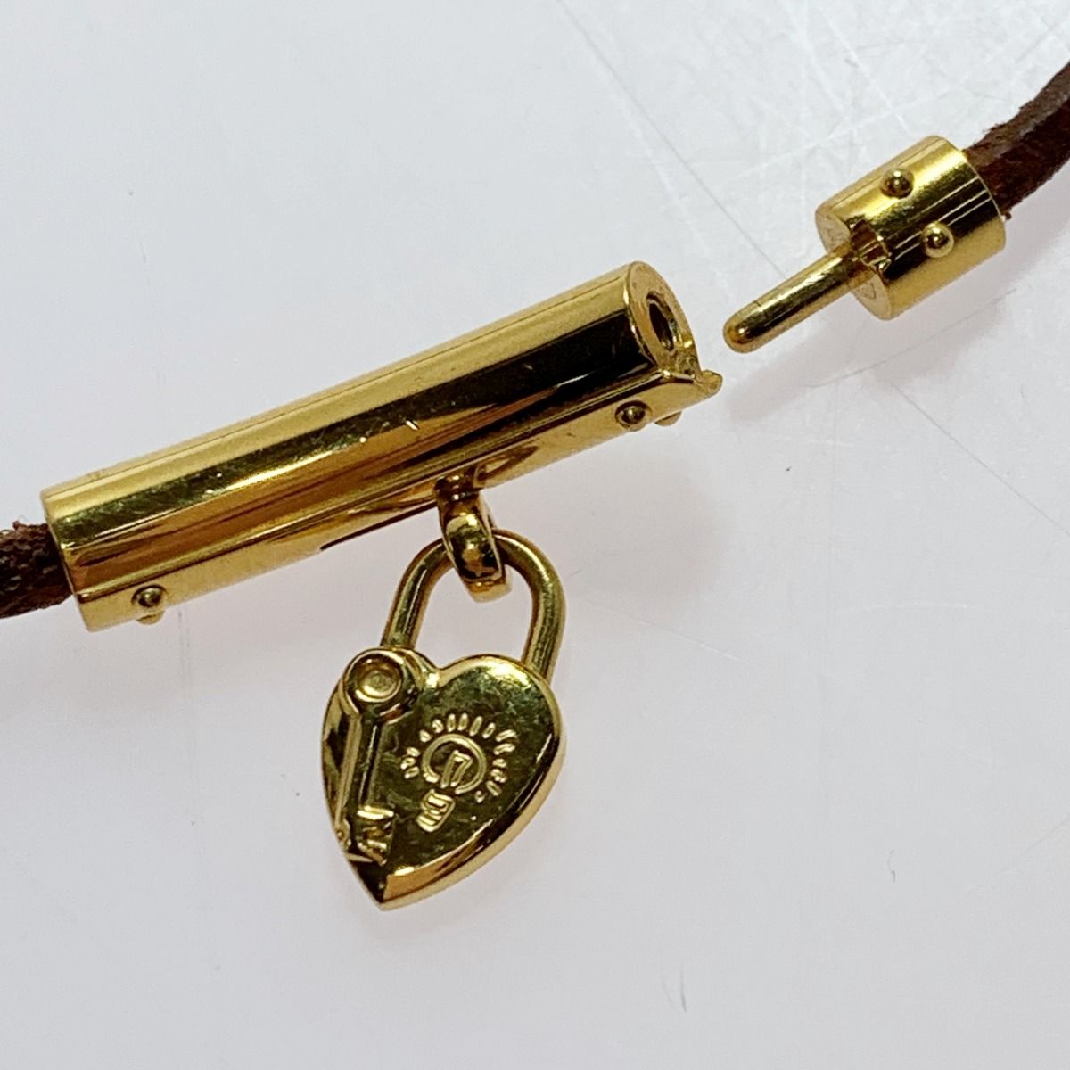 Hermes Viviride Heart Choker Leather Accessories Necklace