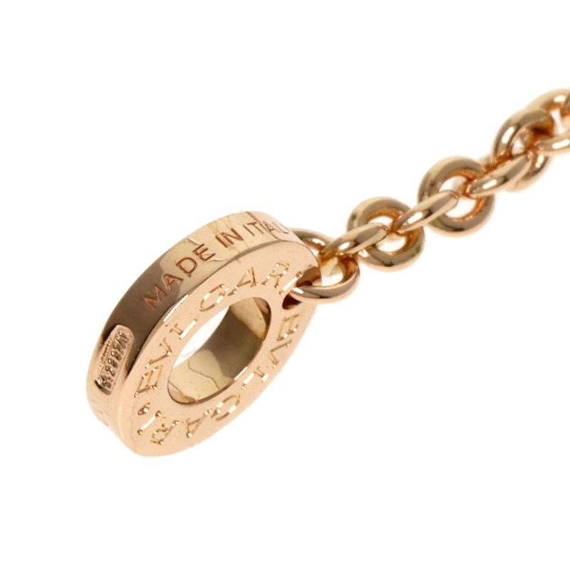 Bvlgari Bulgari Shell Onyx Diamond Necklace 18K Pink Gold Ladies