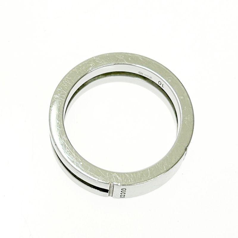 Gucci Silver Logo Double Line Ring 5.6g 925 Engraved 415164 Ring