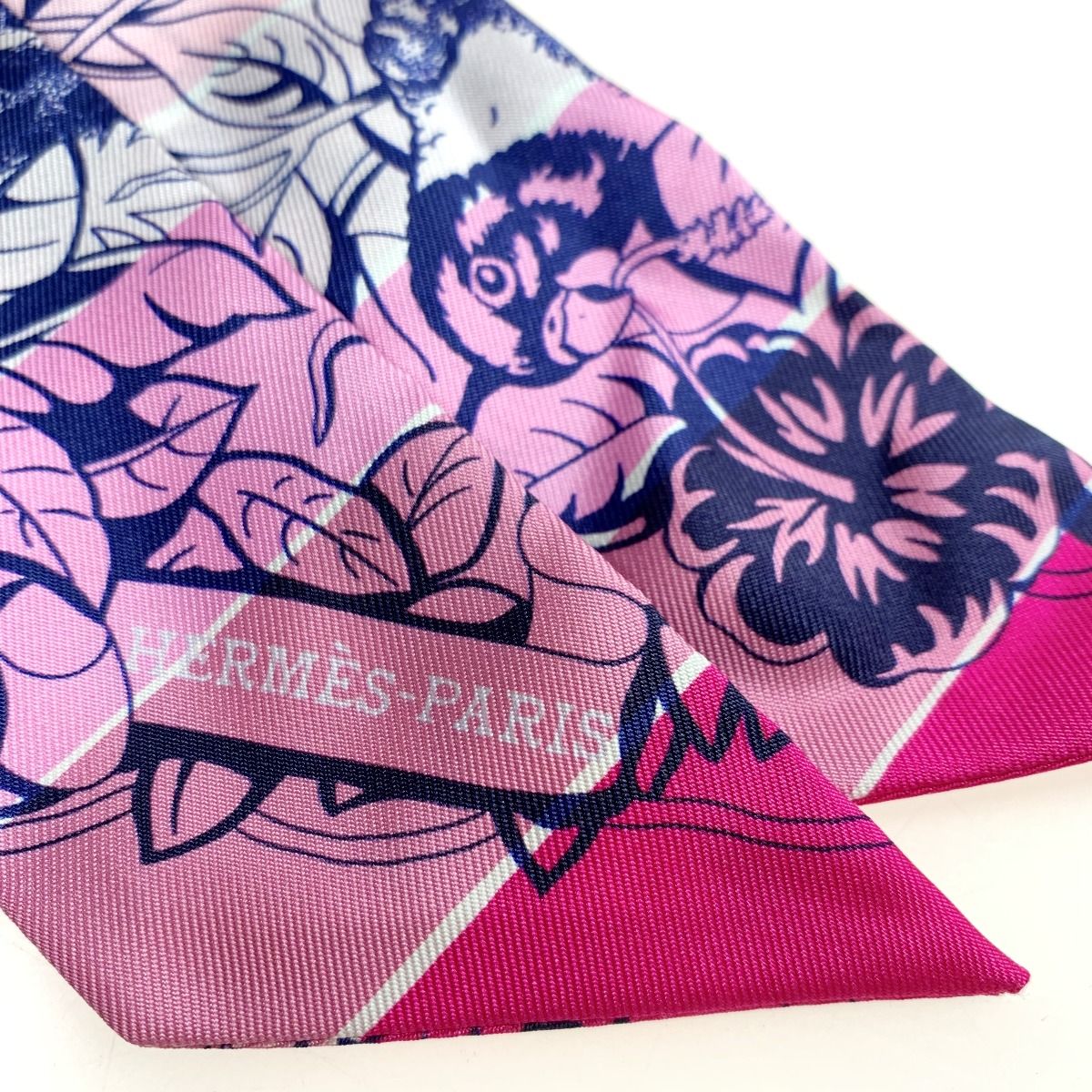 Hermes Leopard 100% Silk Twilly Red X Rose Silk Scarf