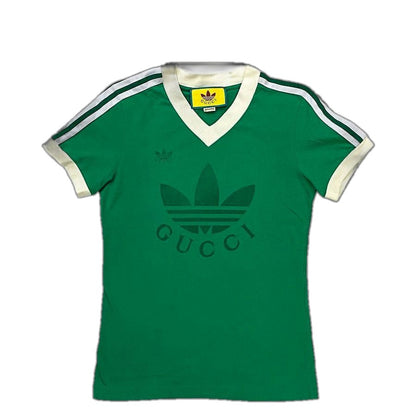 Gucci Adidas T-Shirt Green White Trefoil