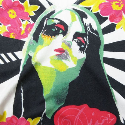 Christian Dior 04ss Dolls Stripe Floral V-Neck T-Shirt Short Sleeves Size M