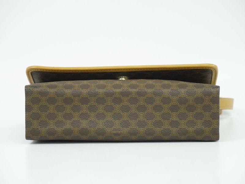 Authentic Celine Macadam Shoulder Bag Pochette PVC Brown Macadam Bag Pre-owned