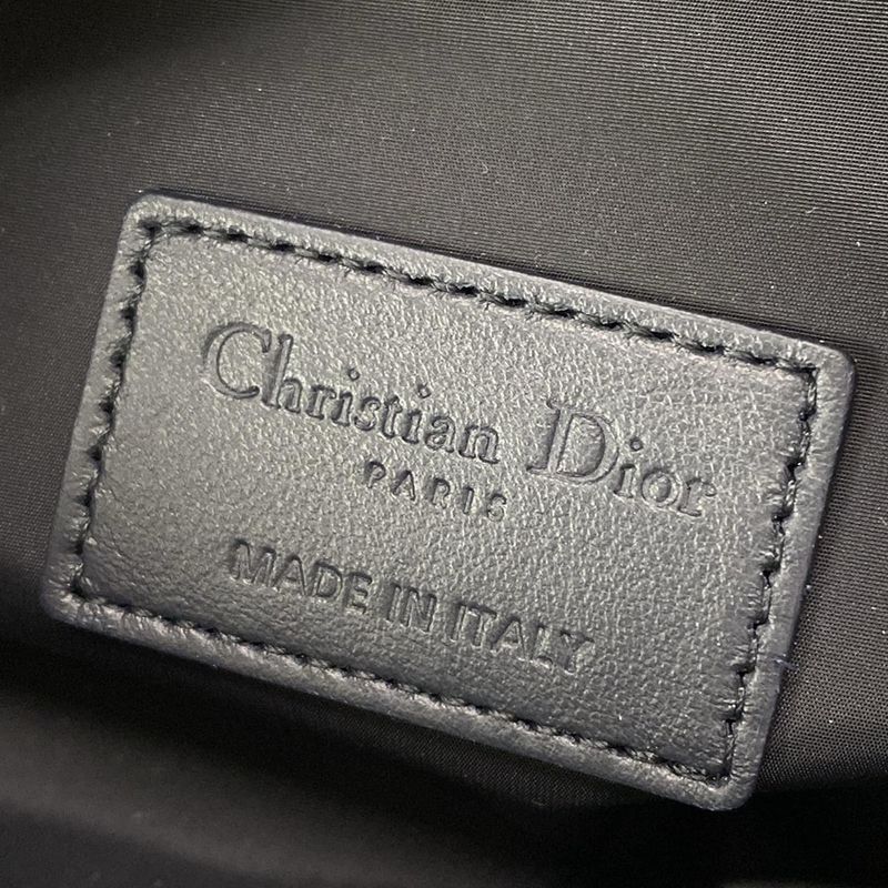 Dior/christian Dior Handbag Diortravel Nomad Pouch Navy And Beige Leather