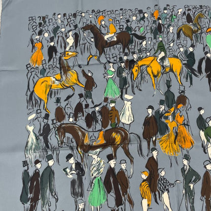Hermes Carre 90 Silk Scarf Paddock Gray