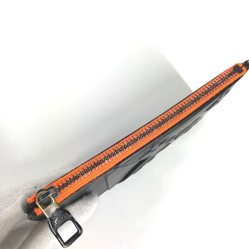 Louis Vuitton Coin Case Coin Card Holder M80827 Leather Black