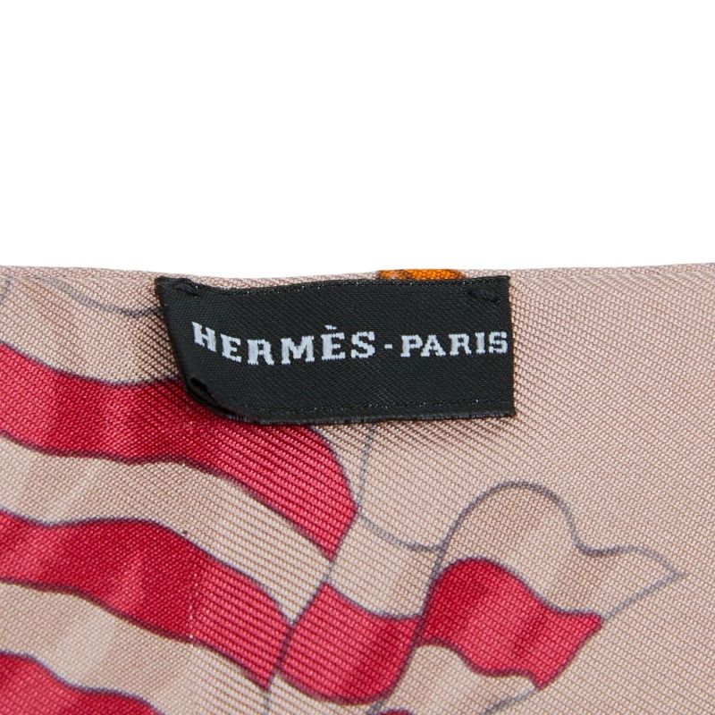Hermes Twilly Flag Pink Multicolor Silk Women Hermes