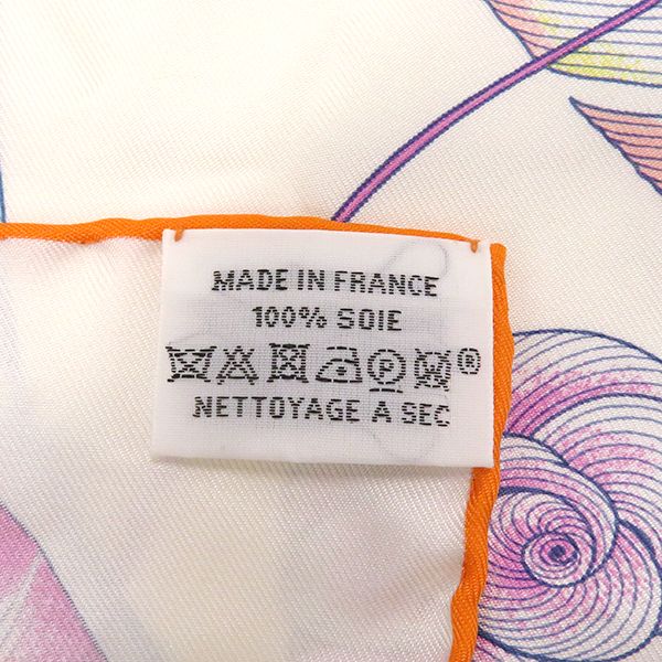 Hermes Scarf Carre 90 Carre Silk White Coral and Palm [plumes En Fete