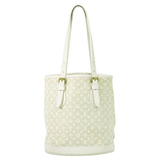 Authentic Louis Vuitton LV Bucket PM Monogram Mini Lin Shoulder Bag Tote Bag