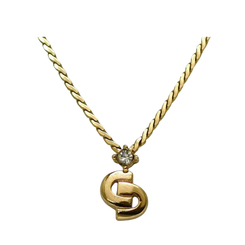 Christian Dior Necklace Ec22690 Gold Excellent Condition GP