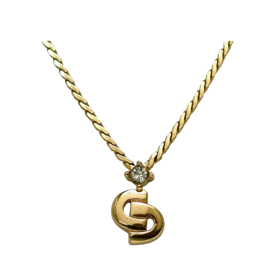 Christian Dior Necklace Ec22690 Gold Excellent Condition GP
