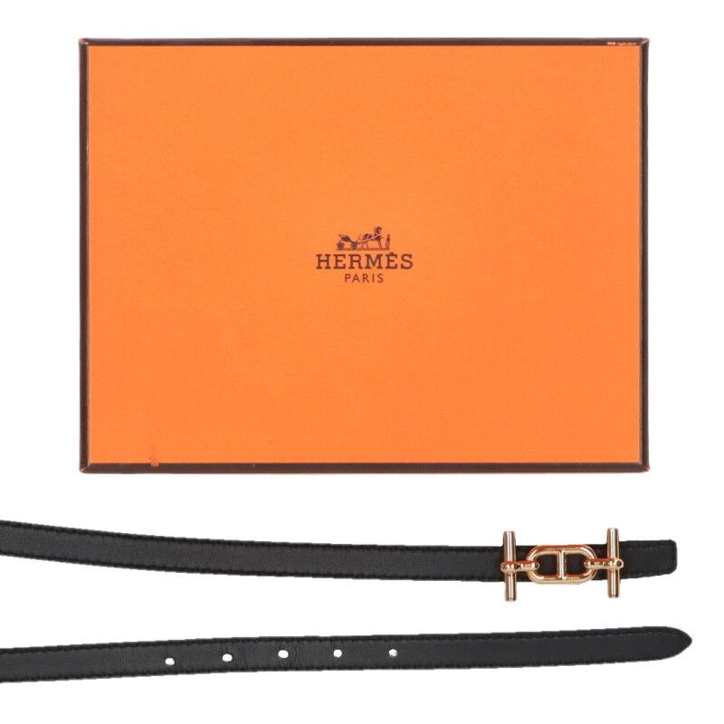 Hermes W Engraved Chaine D'ancre Buckle Reversible Belt Men 85