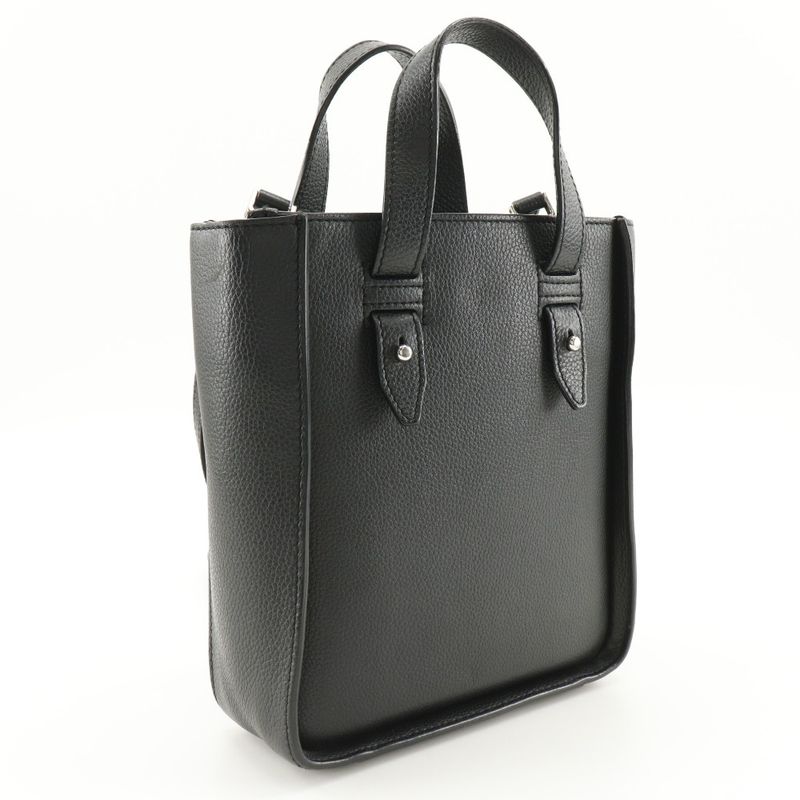 [dior] Christian Dior Saddle Mini Tote 2WAY Shoulder Bag Calf Black Ladies