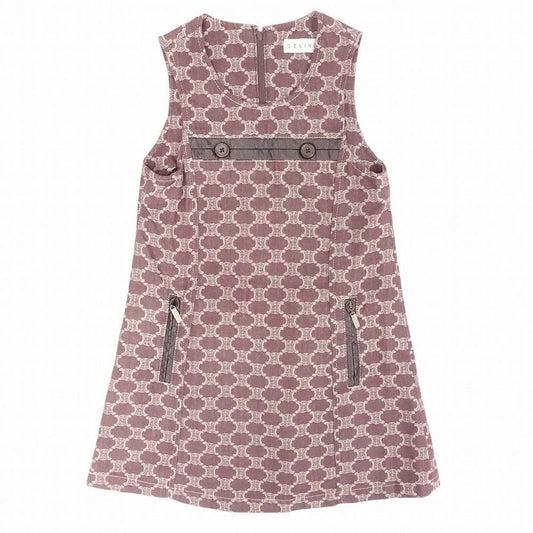 Celine Macadam Pattern Dress Sleeveless Faye Cles Zirconia Switch Jacquard