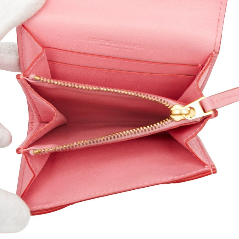 Bottega Veneta Intrecciato 577841 Red Pink Leather Women's Bottega Veneta