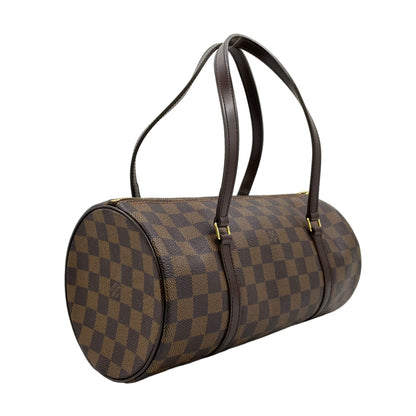 Louis Vuitton Papillon 30 Damier Ebene Leather Brown Handbag Gold — view 2