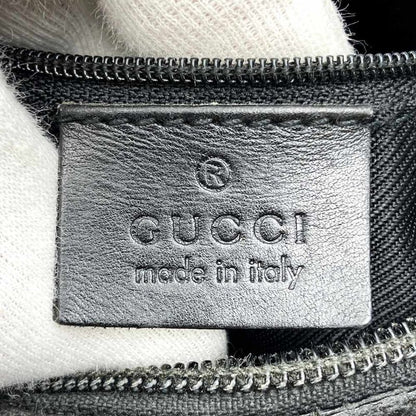 Gucci 001 4204 Shoulder Bag Handbag Black GG Canvas/leather Ladies Men Fashion