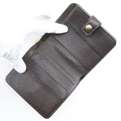 Louis Vuitton Compact Zip M61668 Damier Canvas Brown Ca1002 Women's Fold Wallet