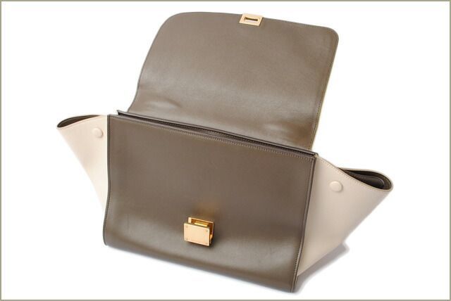 Celine Handbag Shoulder Bag Celine Small Trapeze 174683 Yellow Brown Beige 2