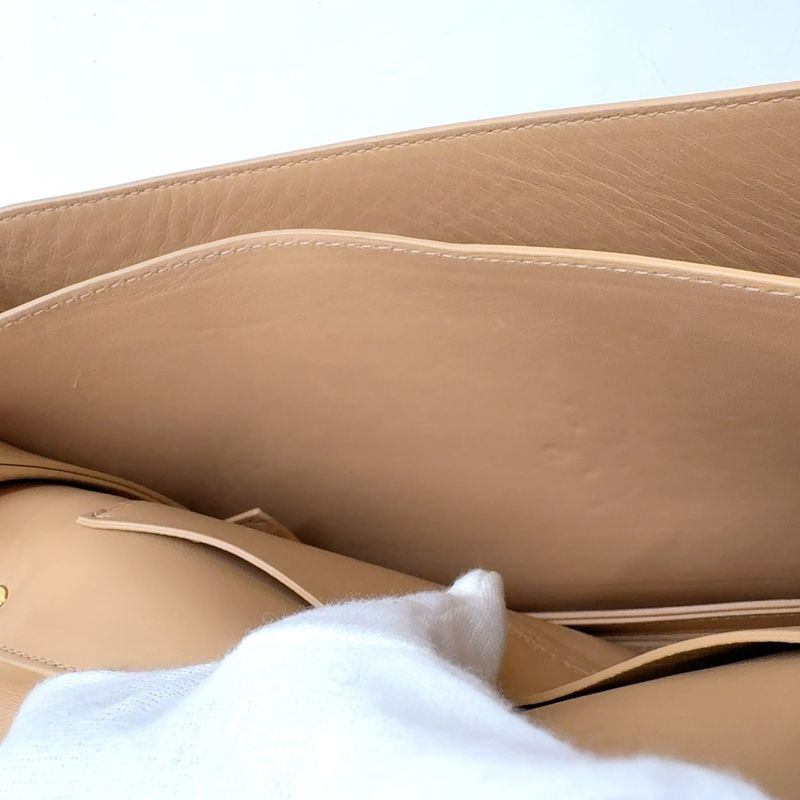 Bottega Veneta Mount Envelope 2WAY Chain Shoulder Leather Beige Handbag Gold