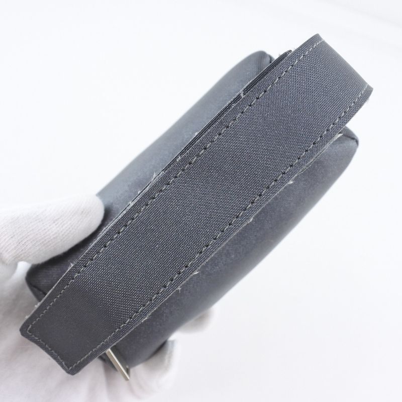 Chanel Vintage Logo Nylon Gray Ladies Pouch