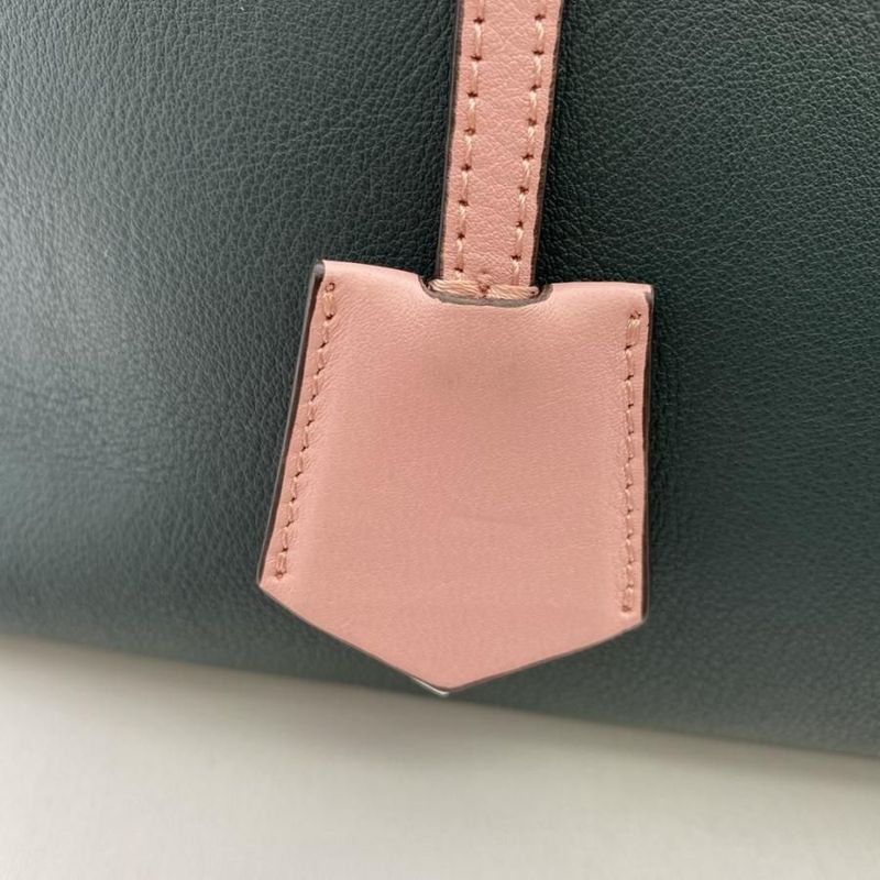 Fendi by the Way Medium 2-Way Handbag 8bl124 Leather Green Beige Multicolor