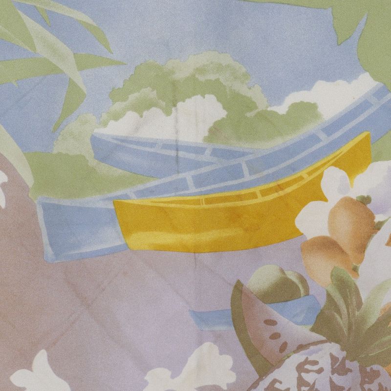 Celine Tropical Patterned Silk Yellow/blue Women's Scarf