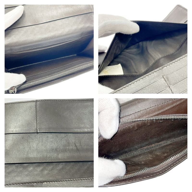 Bottega Veneta Leather Intrecciato Long Wallet Brown 372886 Long