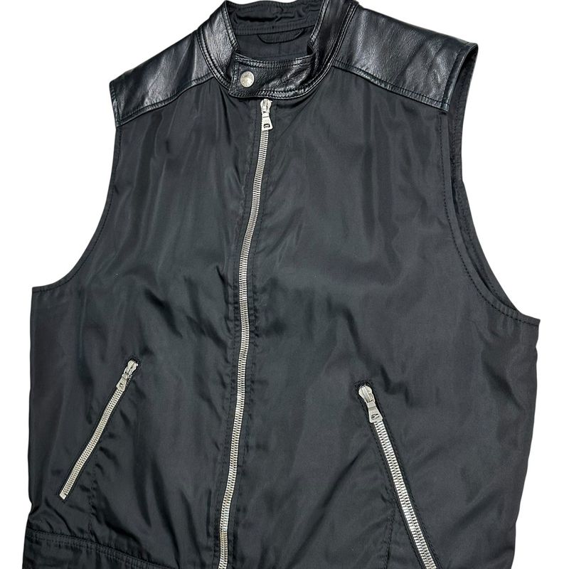 Prada 1996 Archive Leather Nylon Docking Vest Archive Leather Nylon Docking