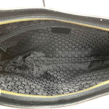 Gucci 001 4062 Shoulder Bag Bamboo Black Suede Leather Fashion Women