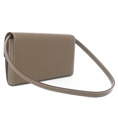 Hermes Long Wallet Charnière Togo Vaumeadam Etoupe Silver Hardware Unused