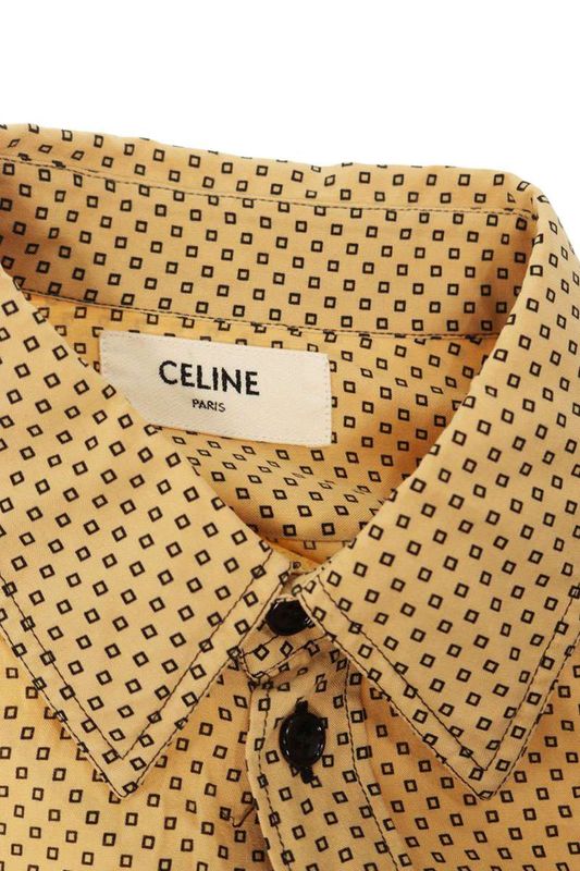 Celine 2c246359i All-over Viscose Classic Long Sleeve Shirt Men's 39