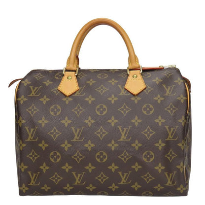 Louis Vuitton Speedy 30 Handbag Speedy 30 M41526 Monogram Nubuck Brown Gold