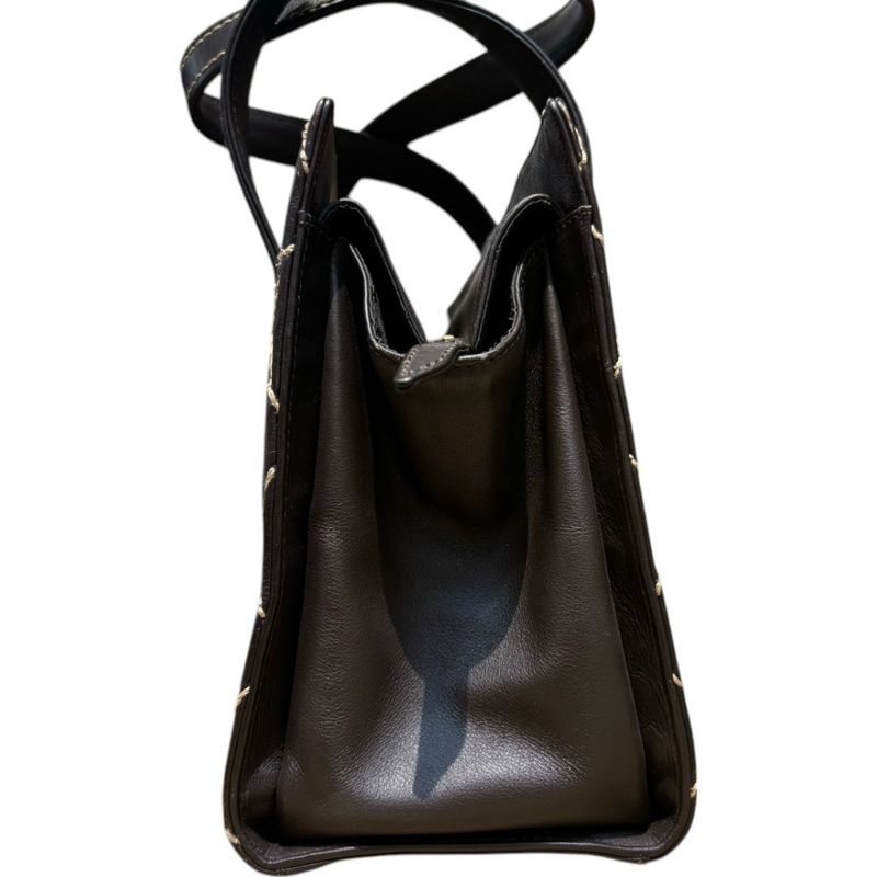 Chanel ⑤ 2004's Wild Stitch Leather Handbag Ladies Brown