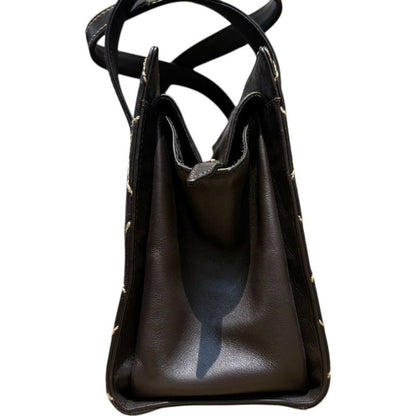 Chanel ⑤ 2004's Wild Stitch Leather Handbag Ladies Brown