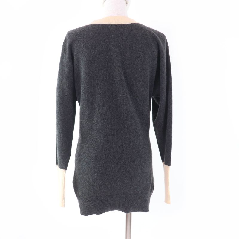CHANEL Vintage 100% Cashmere Coco Mark Buttons Long Length Long Sleeves Knit