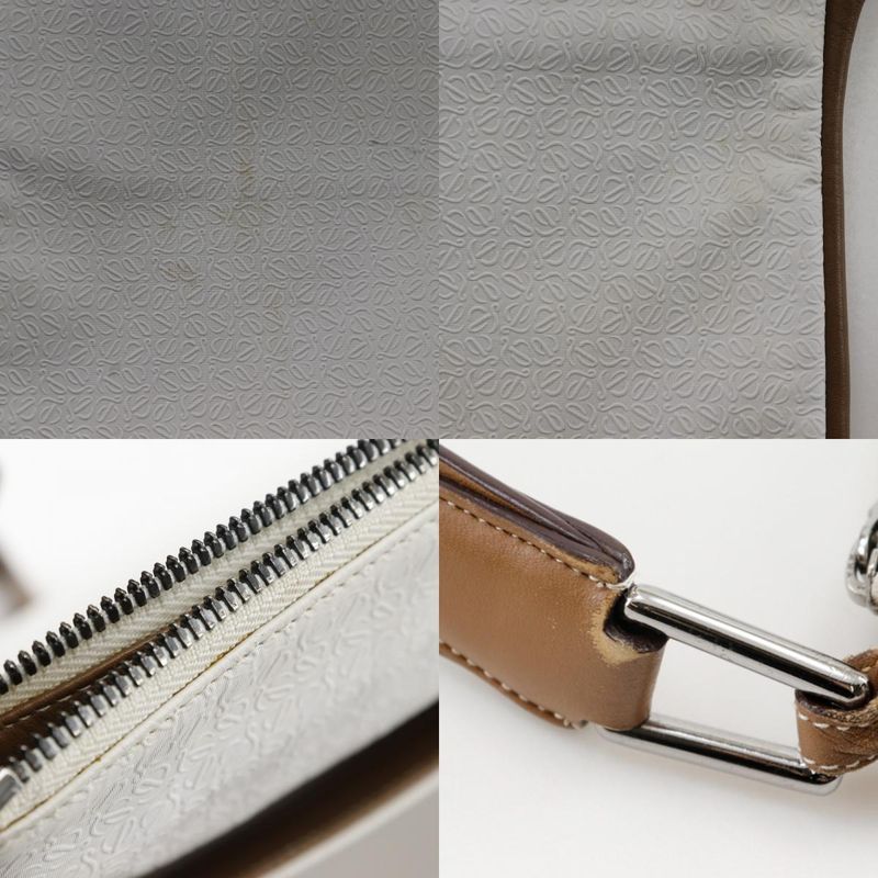 Loewe Anagram Pvc×leather White Unisex Shoulder Bag