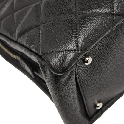 Chanel Matelasse Coco Mark Chain Tote Bag Black Caviar Skin Women's Chanel