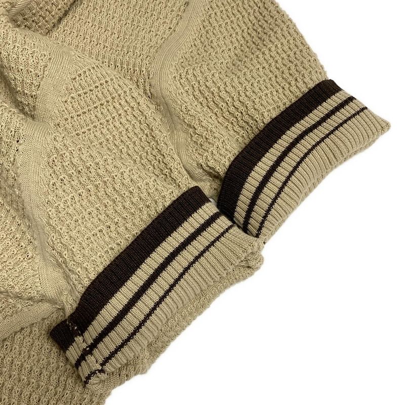 Prada Short Sleeved Sweater Size 46 L Women - Umb758 Beige And Brown Cotton Silk