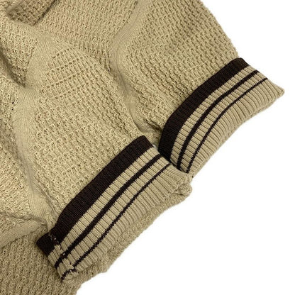 Prada Short Sleeved Sweater Size 46 L Women - Umb758 Beige And Brown Cotton Silk