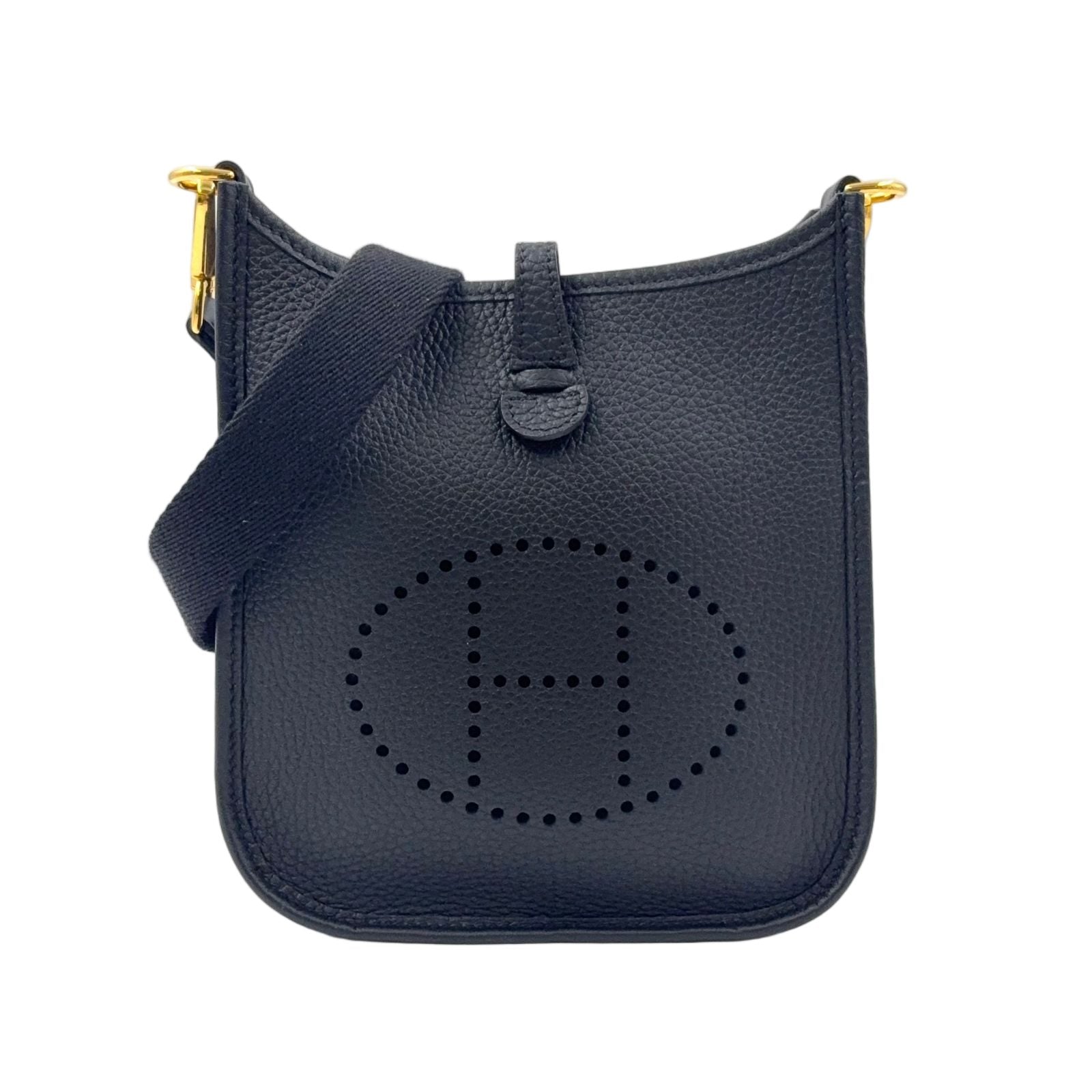 Hermes Evelyne TPM 16 Leather Black Shoulder Bag Gold