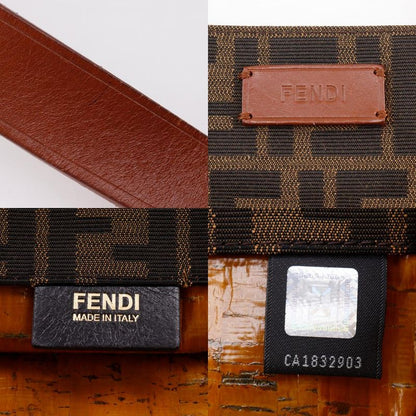 Fendi Zucca Tote Bag 8bh235-gkf Nylon Canvas Brown Unisex Handbag