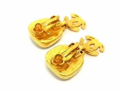 Chanel Coco Mark 97 A Clip On Earrings Accessories Women's Gold And Silver