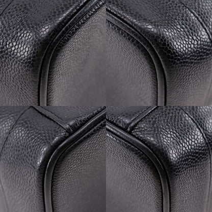 Chanel Vanity Coco Mark A01998 Caviar Skin Black Ladies Pouch