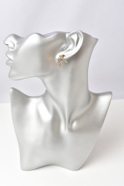 Chanel Earrings Chanel Logo CC Coco Mark Camellia Swing Gold Orange