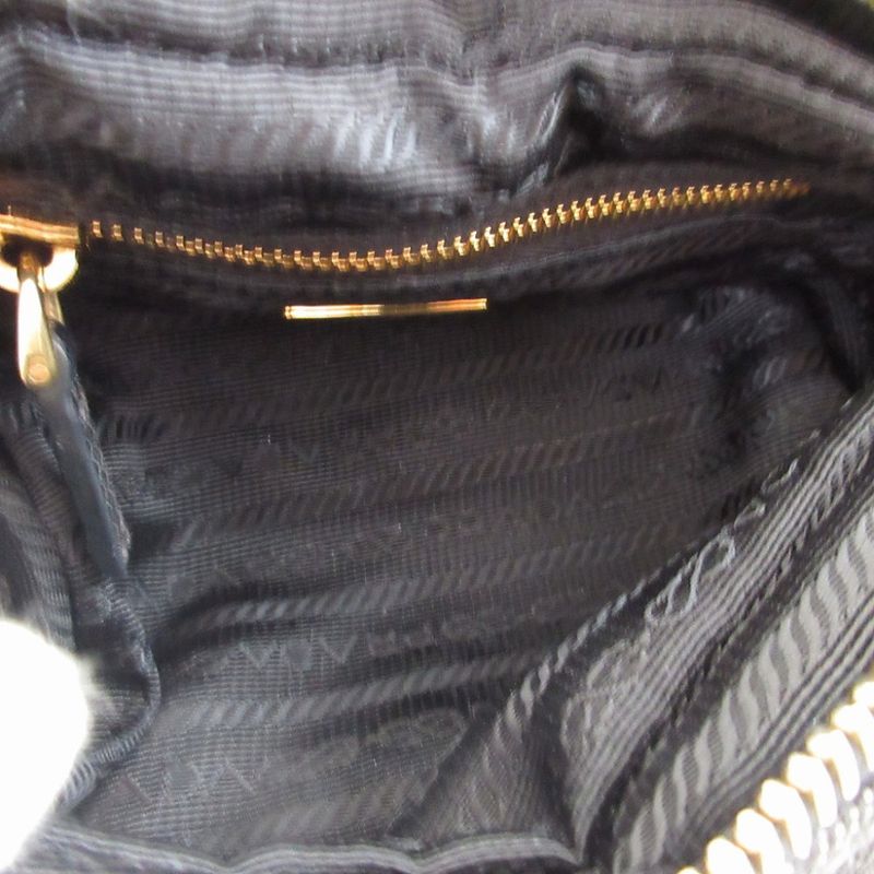 Prada Triangle Plate Denim Black Pouch 0484 Prada