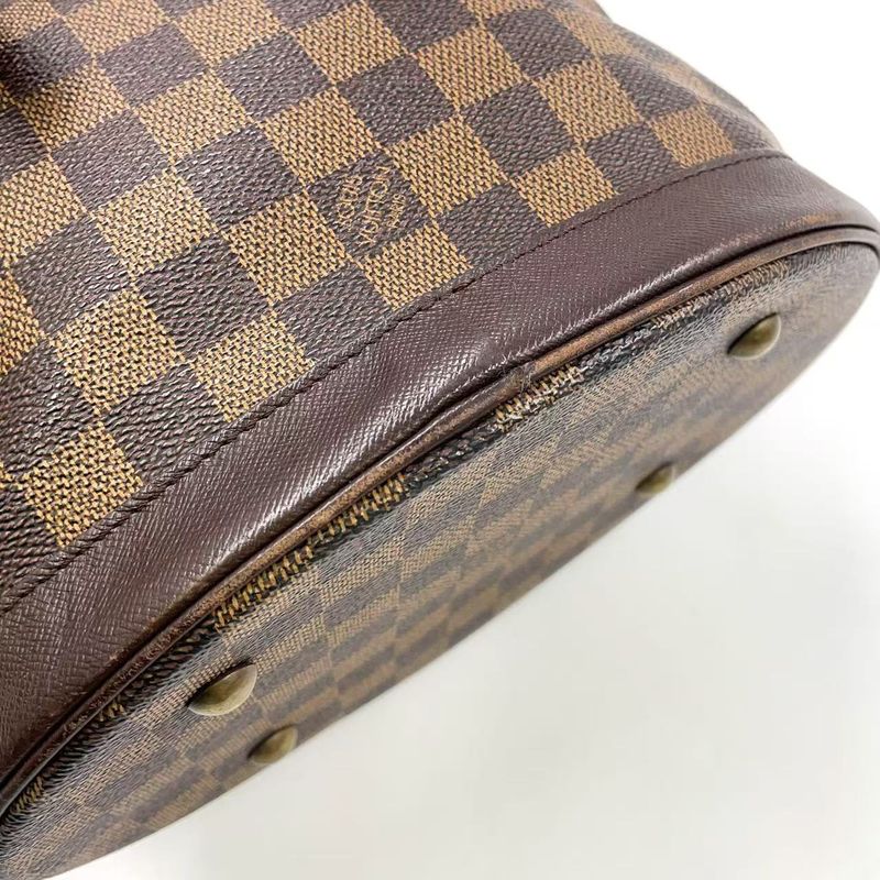 Louis Vuitton Marais Damier Ebene Damier Ebene Leather × PVC Brown Tote Bag