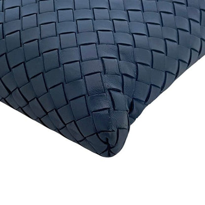 Bottega Veneta Shoulder Bag Blue Intrecciato Excellent Condition Leather